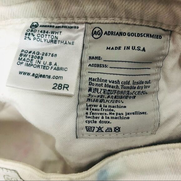 AG Adriano Goldschmied Painted White The Prima Mid Rise Cigarette Denim Jeans 28 - Picture 8 of 12